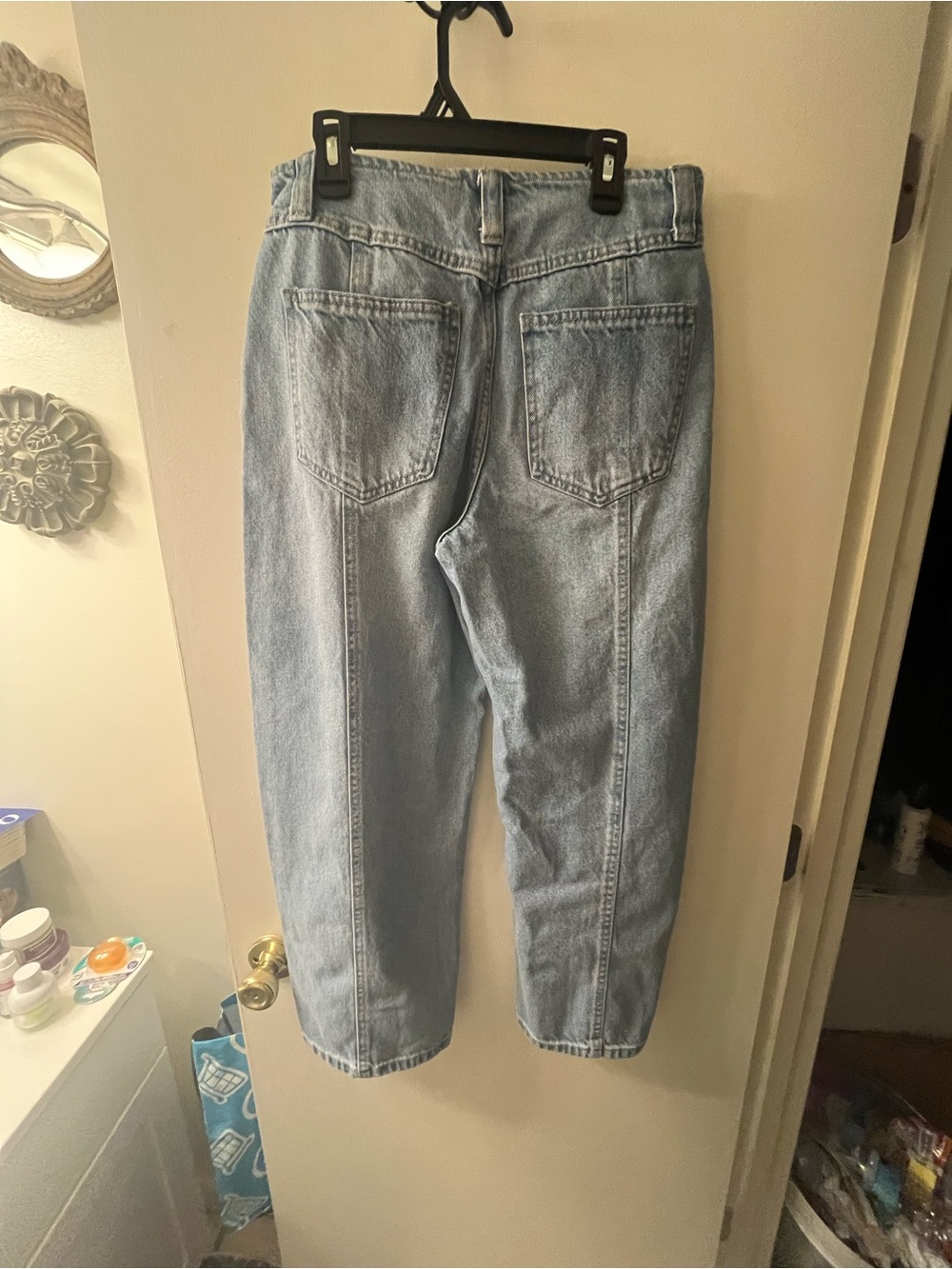 High-Rise Barrel Leg Women’s Jeans — Light Blue - Picture 3 of 5